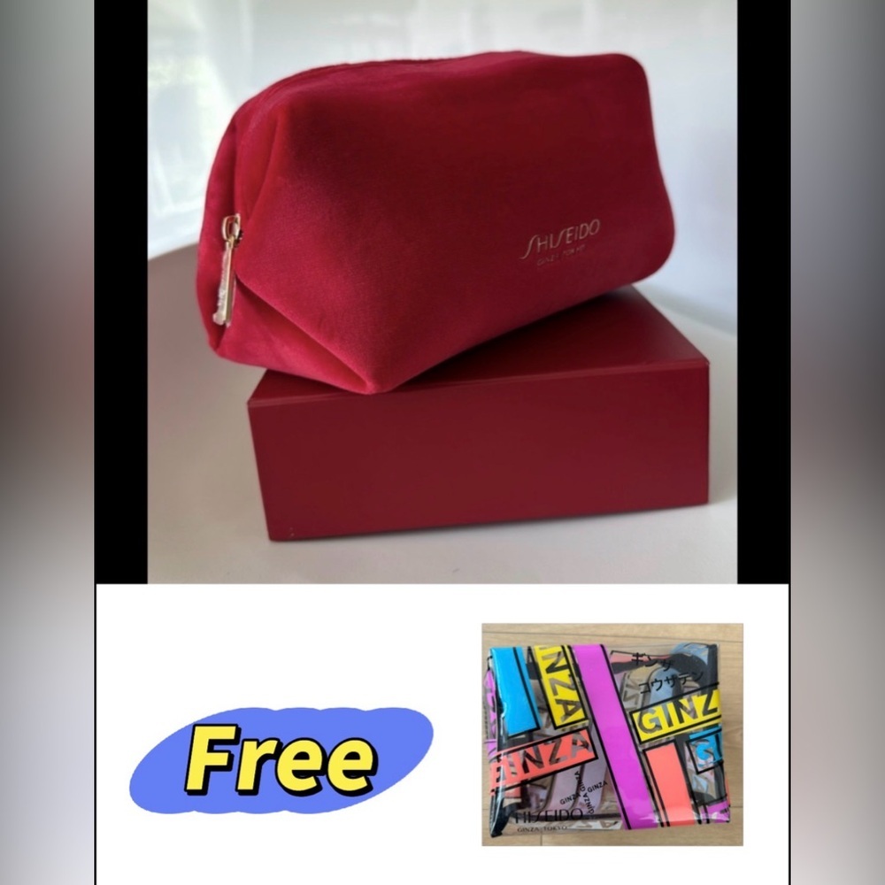 ✨HOST PICK✨Shiseido Red Key Card Holder Luxurious Velvet Accessory NWOT